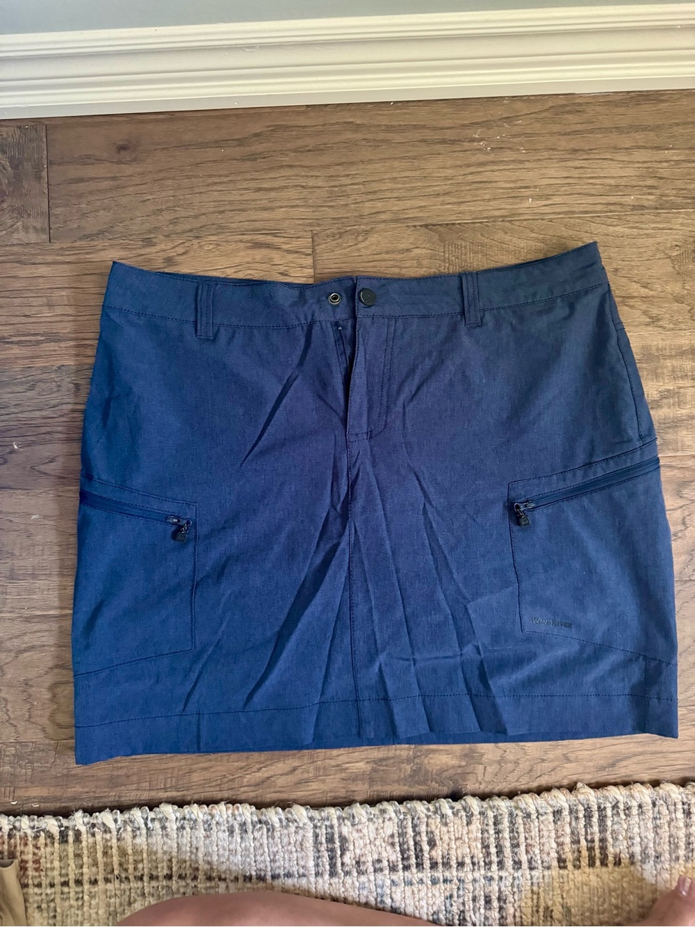 Women's Navy Active Skort with Zip Pockets